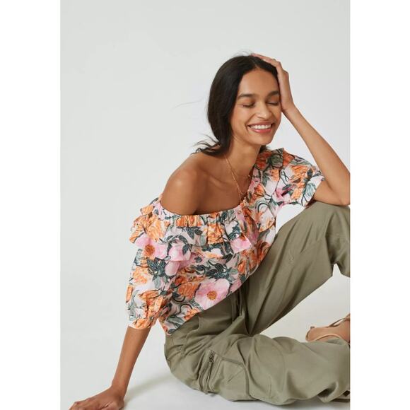 Anthropologie Tops - Cecilia Pettersson for Anthropologie Ruffled Off-The-Shoulder Blouse Womens XS